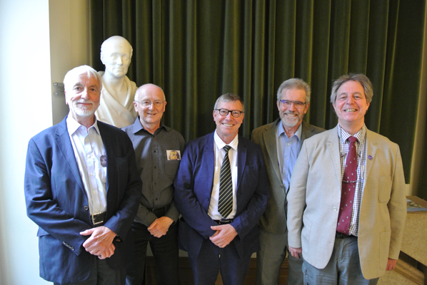 Our speakers: (L-R) Paul Henderson, David Bate, Tom Sharpe, John Henry, Duncan Hawley